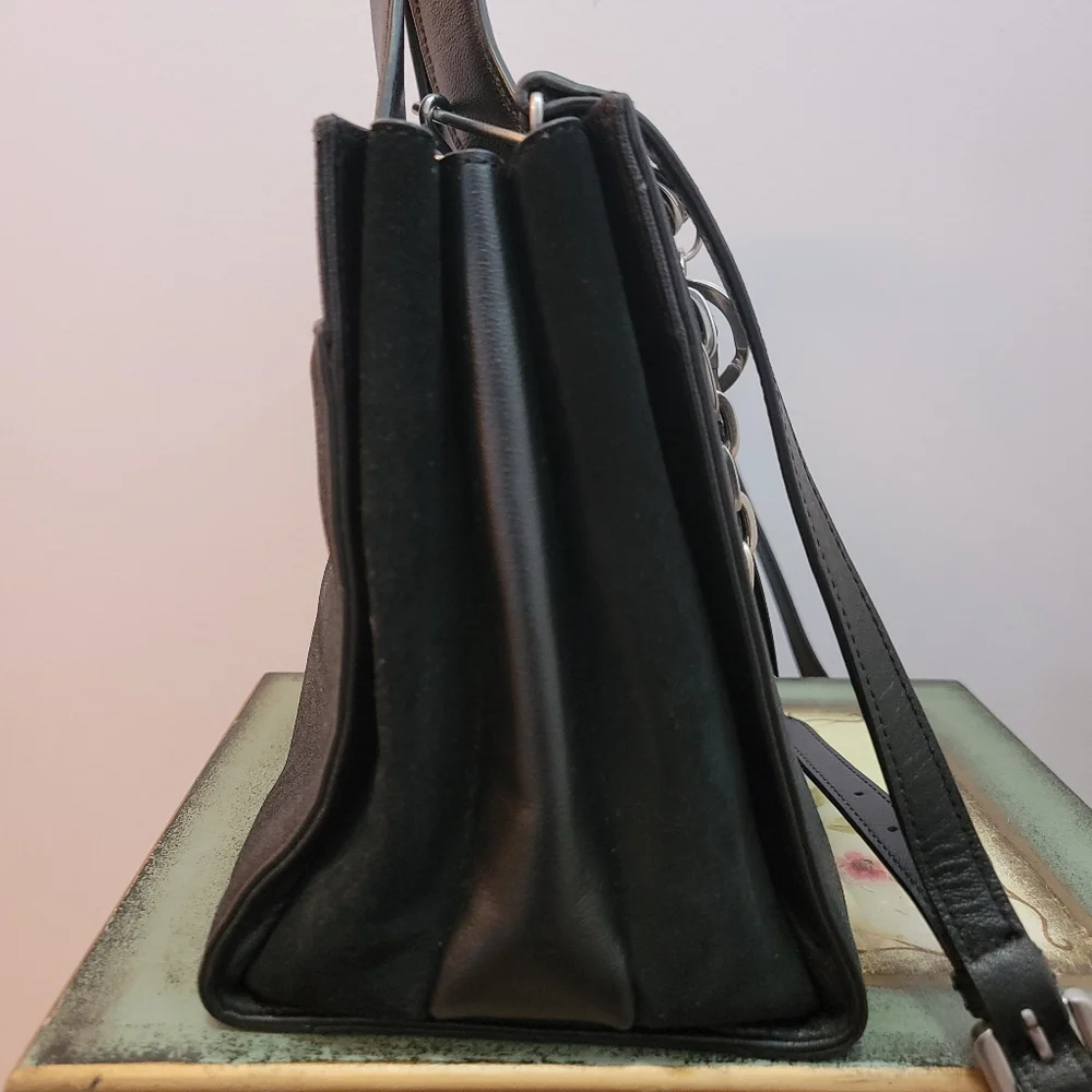 Treasure & Bond Black Leather and Suede Top Handle / Shoulder Bag - Picture 5 of 13